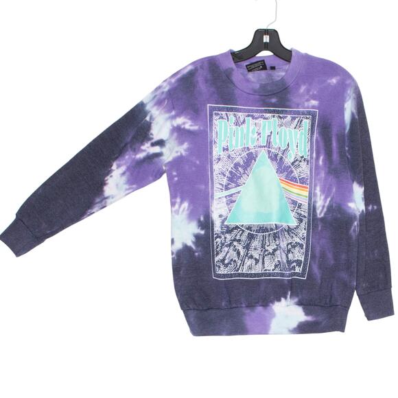 Pink Floyd Sweatshirt Tie Dye Crewneck Grunge Boho Retro Indie Alt Purple Small - Picture 7 of 7